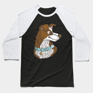 Brown Border Collie Baseball T-Shirt